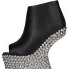 NIGHT-TICK Sculpted Wedge Platform Black