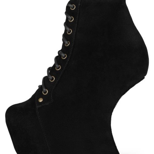 NIGHTLITA Jeffrey Campbell Wedge Platform Boot Black Suede