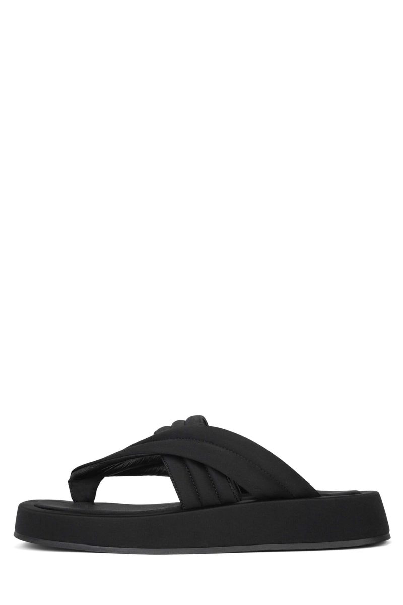 NO-BIGGIE Jeffrey Campbell Flats Black Neoprene