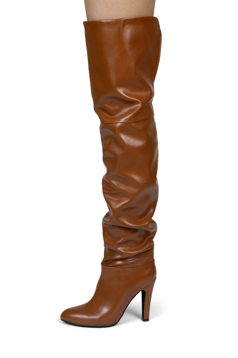 OVERLOOK Jeffrey Campbell Slouch Boots Dark Tan