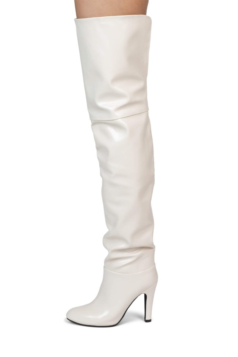 OVERLOOK Jeffrey Campbell Slouch Boots Ivory