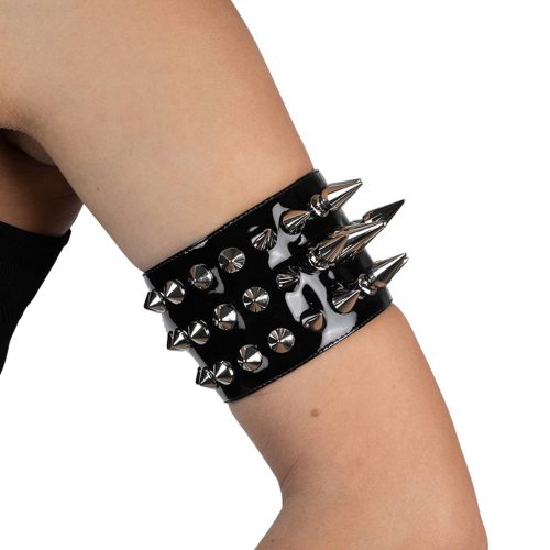 PARTY-GIRL Arm Cuff YYH Black Patent Silver