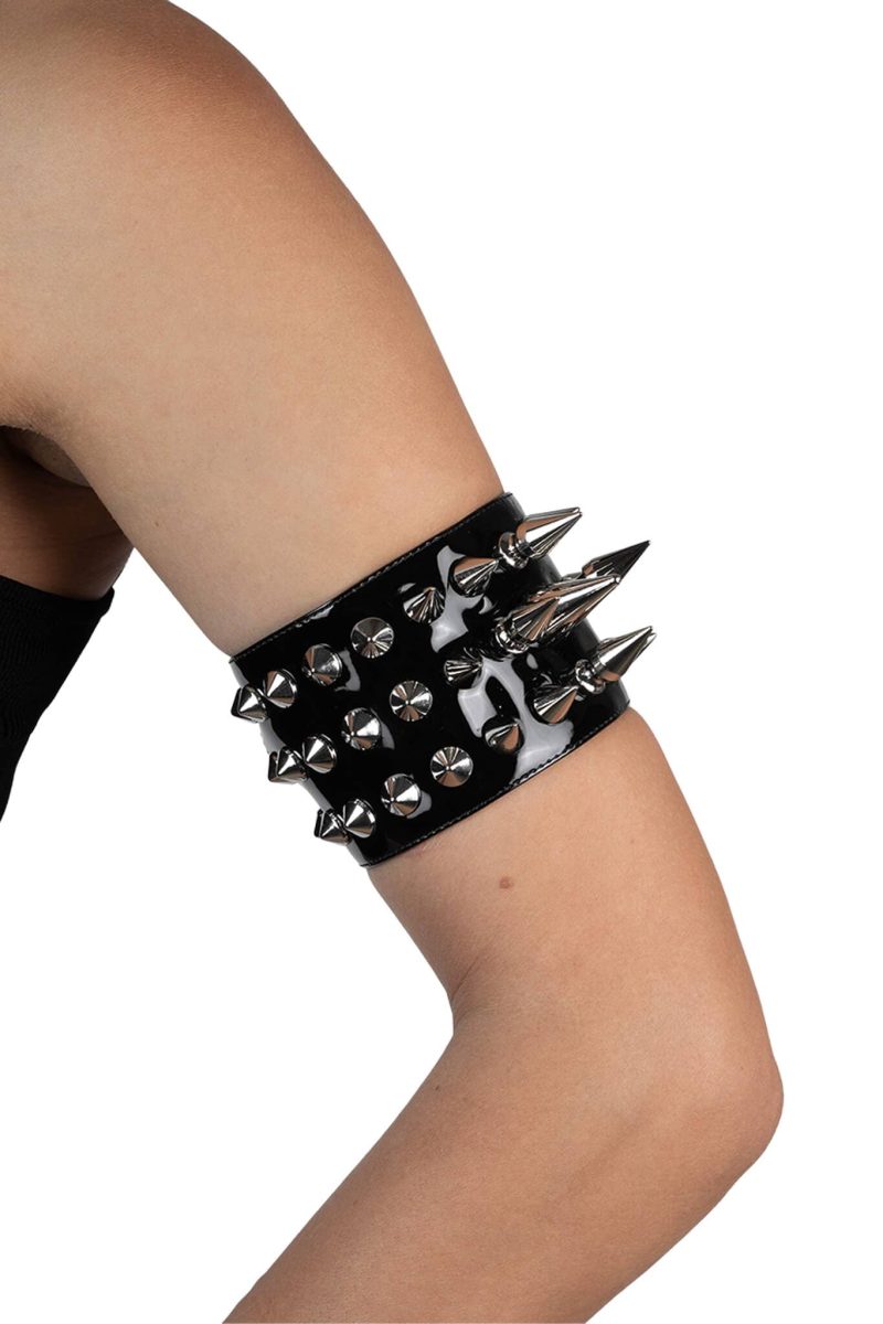 PARTY-GIRL Arm Cuff YYH Black Patent Silver