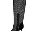 PEEPSHOW Knee-High Boot ST Black Mesh Suede Combo 6