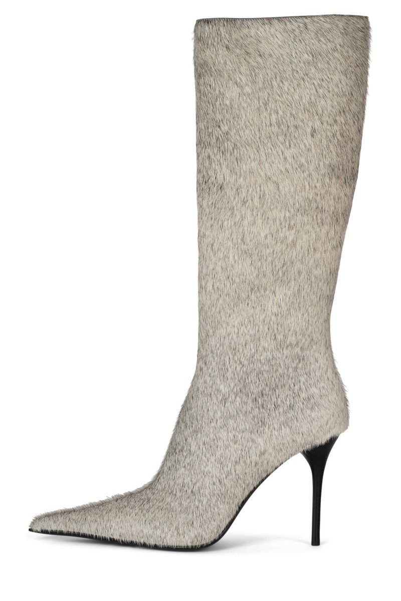 PROPOSAL-F Jeffrey Campbell Stiletto Boots Grey White Combo