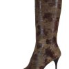 PROPOSAL-F Jeffrey Campbell Stiletto Boots Brown Croco