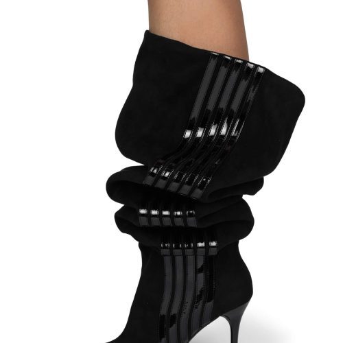 RACING-OK Jeffrey Campbell Stiletto Boots Black Suede Black