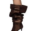 RACING-OK Jeffrey Campbell Stiletto Boots Brown Suede Bronze