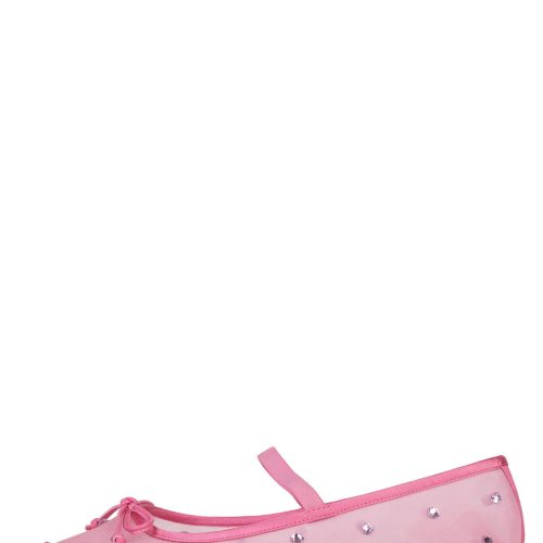 RELEVE-MJJ Jeffrey Campbell Mary Jane Mesh Flat Pastel Pink Clear