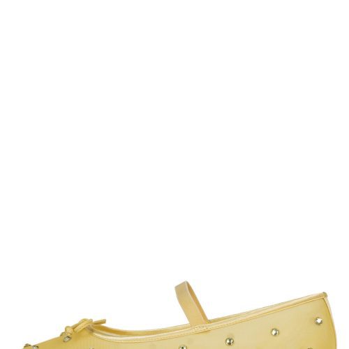 RELEVE-MJJ Jeffrey Campbell Mary Jane Mesh Flat Yellow Combo