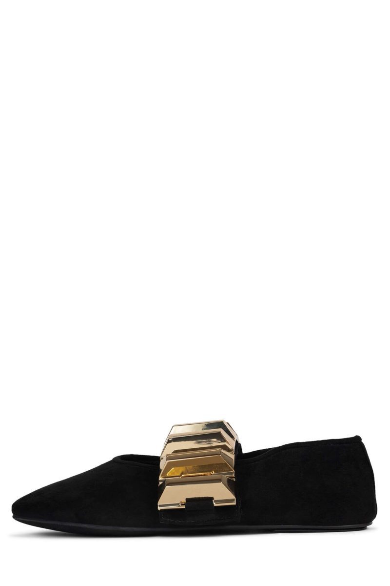 RIGID Flat YYH Black Suede Gold 6