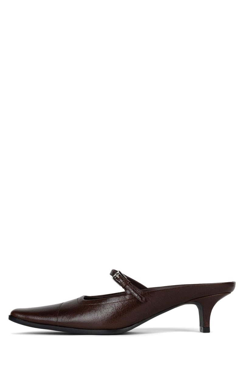 RUSKIN Jeffrey Campbell Mules Dark Brown Cracked