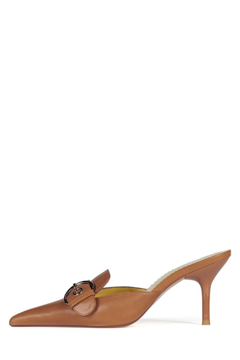 SECURED Jeffrey Campbell Heeled Mule Cognac Yellow Combo