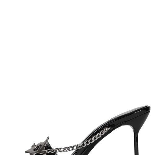 SOIRE-O Heeled Sandal YYH Black Patent Silver 6 