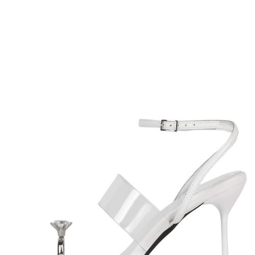 THE-GROOM Stiletto Sandal White Silver