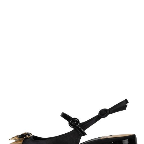 THE-JIVE Slingback Heel ST Black Satin Gold 6