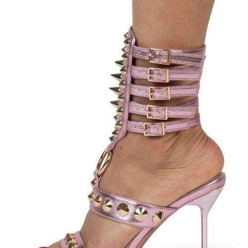 THREE-6-5 Heeled Sandal YYH Pink Metallic Gold 6