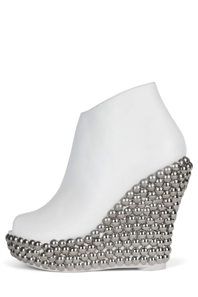 TICK Jeffrey Campbell Platform Booties White