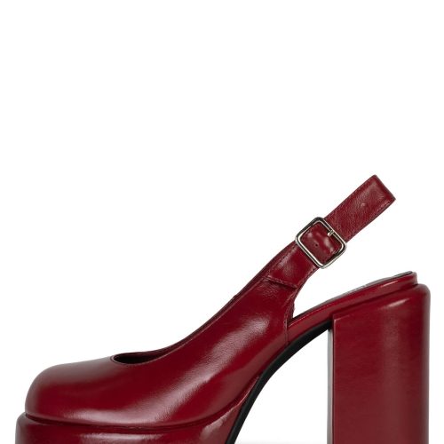 TRIVIAL Jeffrey Campbell Platform Slingbacks Red Crinkle