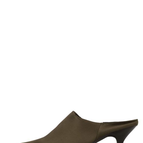 TRYSTE Jeffrey Campbell Heeled Mule Brown Satin