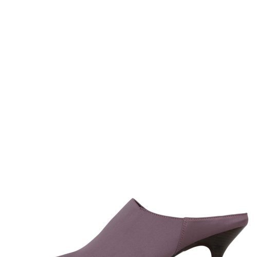 TRYSTE Jeffrey Campbell Heeled Mule Violet Satin