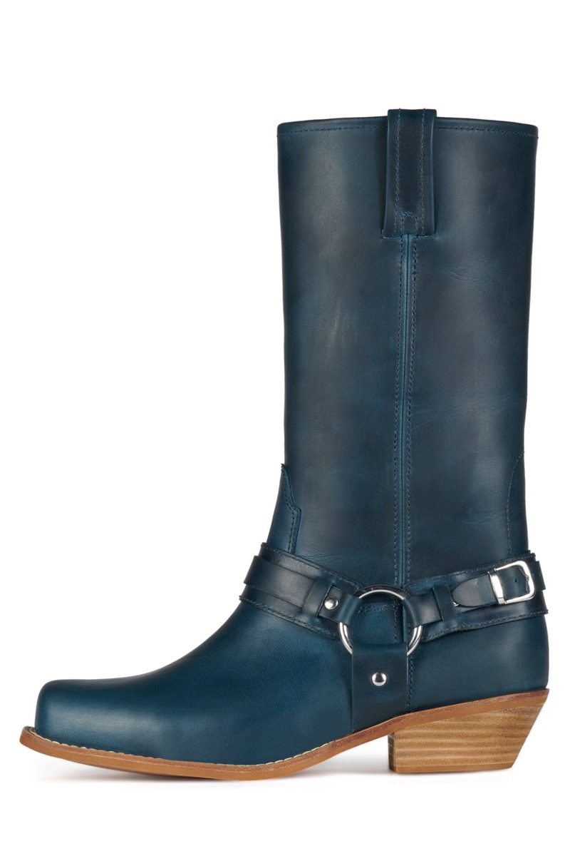 WAYLON Knee-High Boot HN Blue Crazy Horse 6